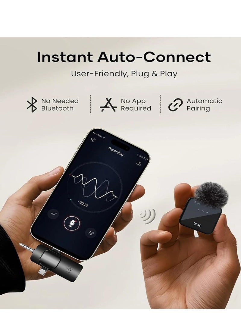 Tx 3-in-1 Wireless Lavalier Microphone F11-2 for Live Video Recording – High-Quality Lapel Mic for Smartphone, Camera & Computer, Clear Audio for Vlogging, Interviews, and Content Creation - Image 2